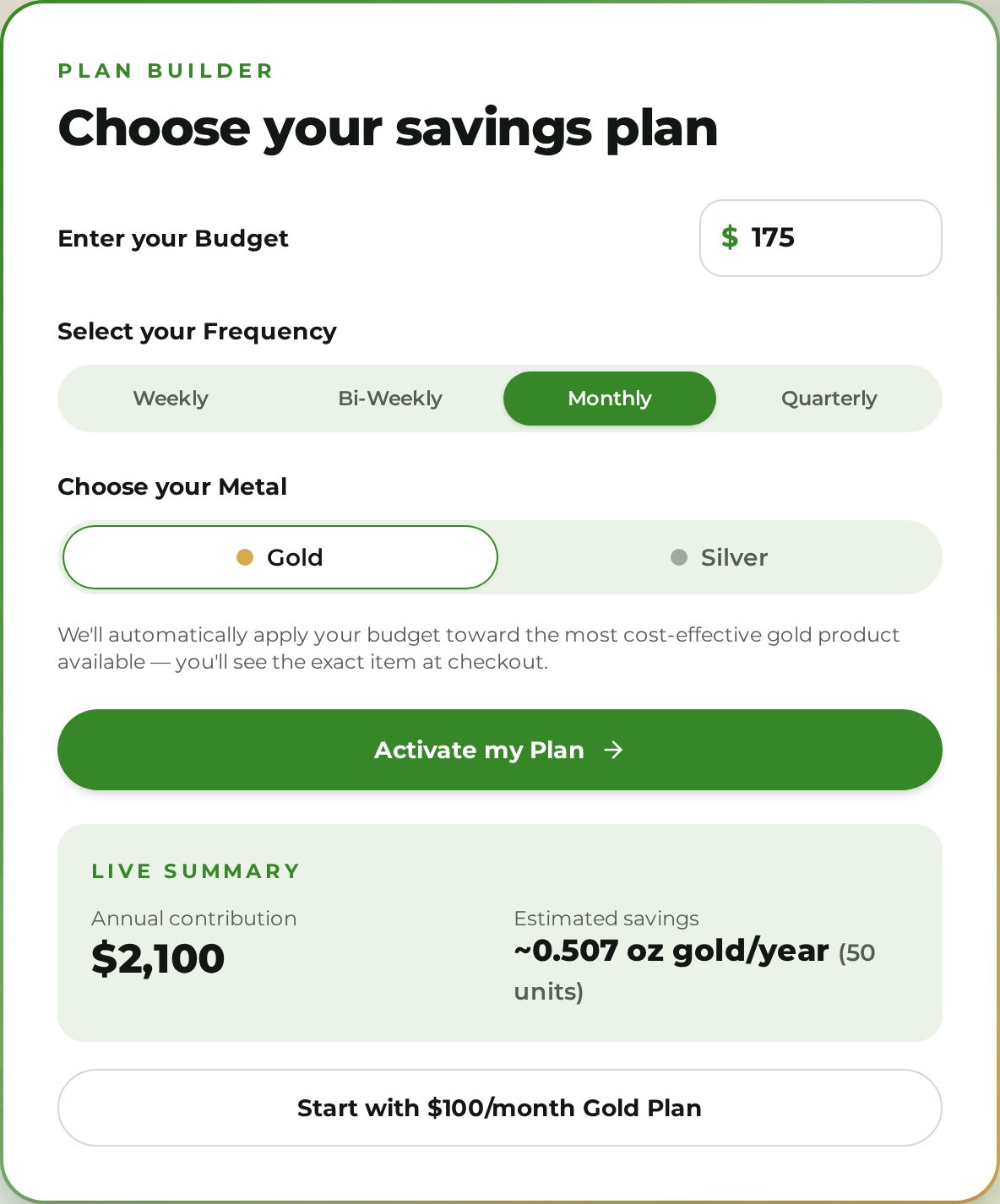Enter your budget